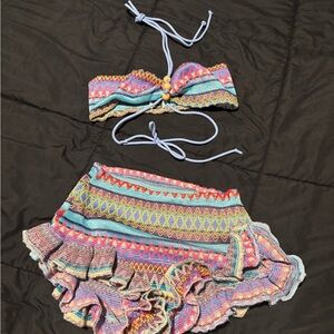 Colorful Ruffle Set - Multicolor Zigzag
